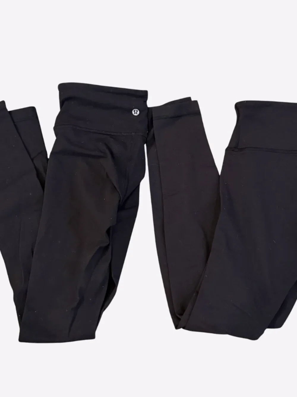 Bundle of 2 Lululemon Black Leggings Wunder Train Womens Sz 4 Low Rise Yoga - Picture 2 of 3